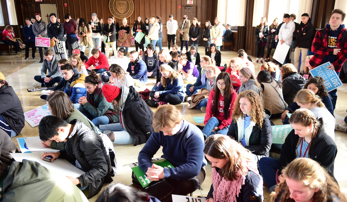 March for Life rally on campus 