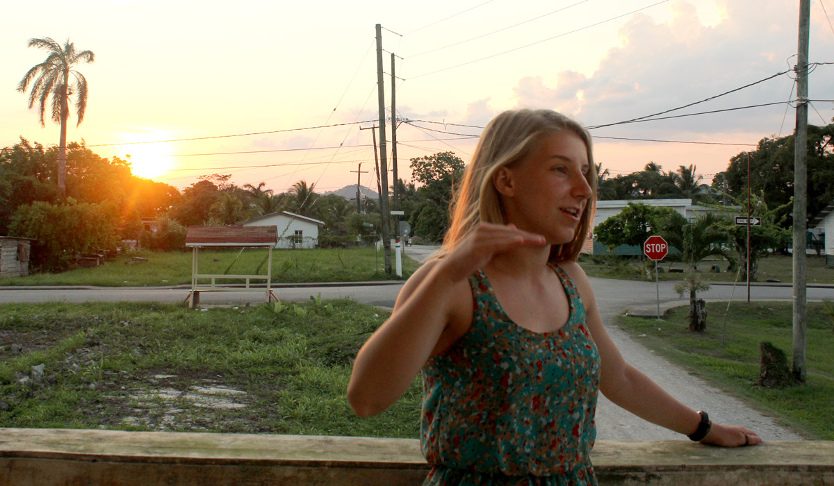 student on an immersion trip